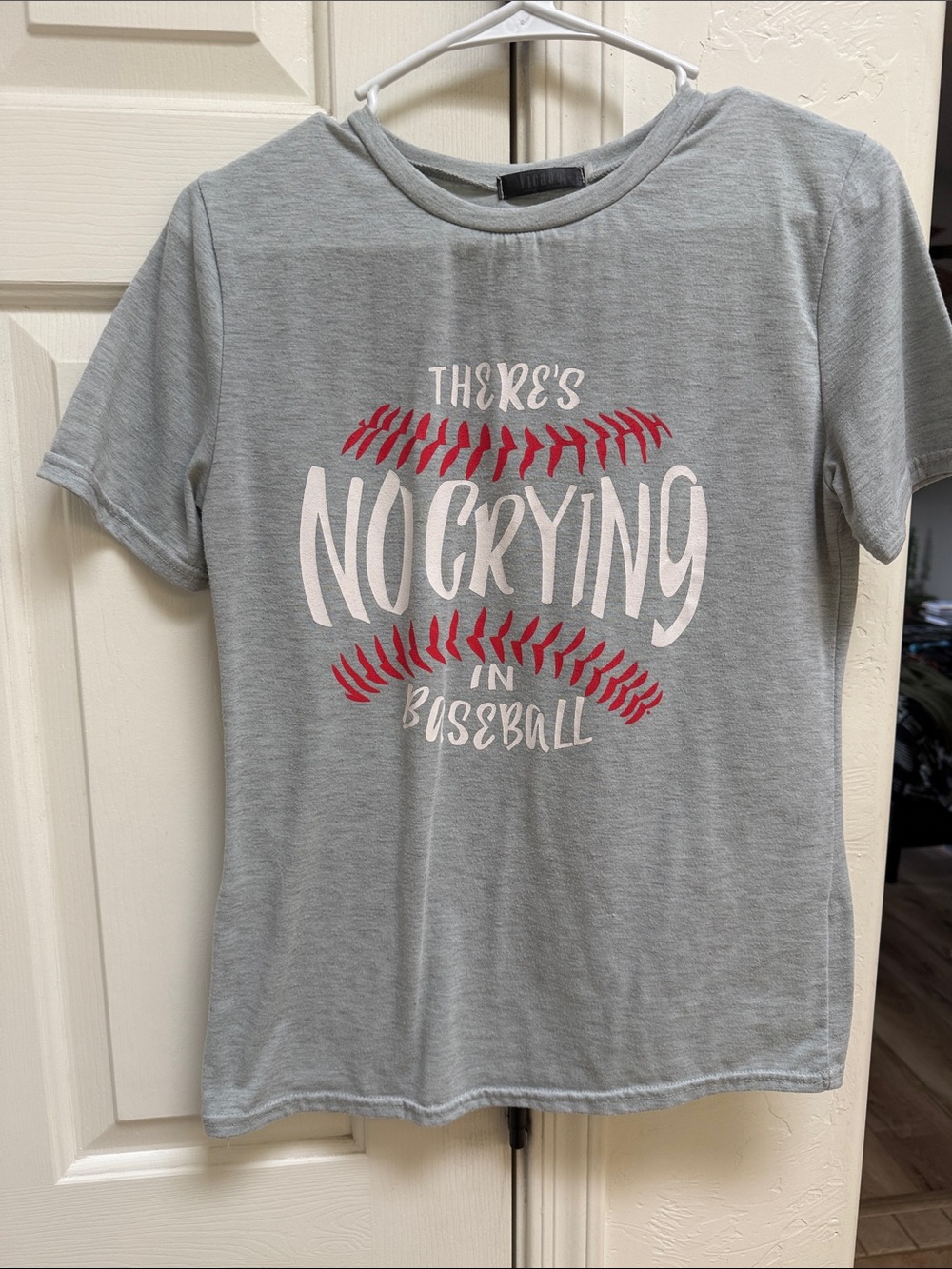 Gray 'No Crying in Baseball' Graphic Tee